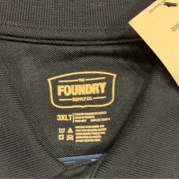The Foundry Supply Co. Black Polo Shirt Big and Tall 3XLT - Picture 4 of 5